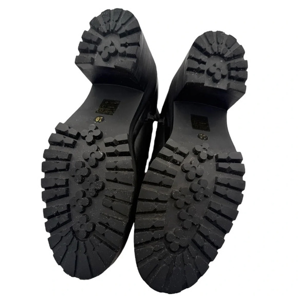 Jeffrey Campbell Platform Lug Sole Chelsea Leather Ankle Boots in Black Size 10 - Picture 7 of 9